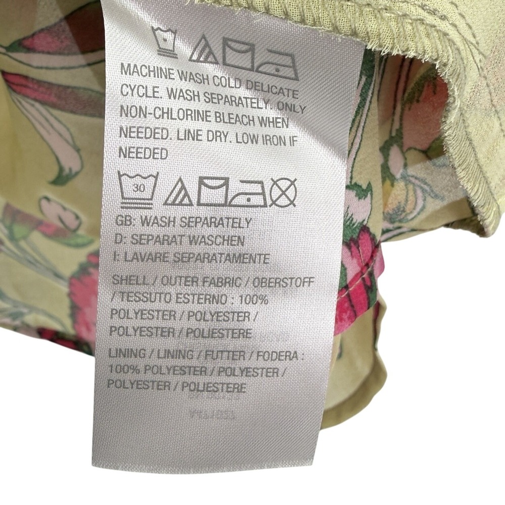 Belle Kim Gravel Plus Size Sheer Chiffon Overlay Blouson Blossom Blouse Sage 3x - Picture 6 of 9